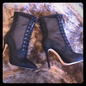Brand new black lace up heels